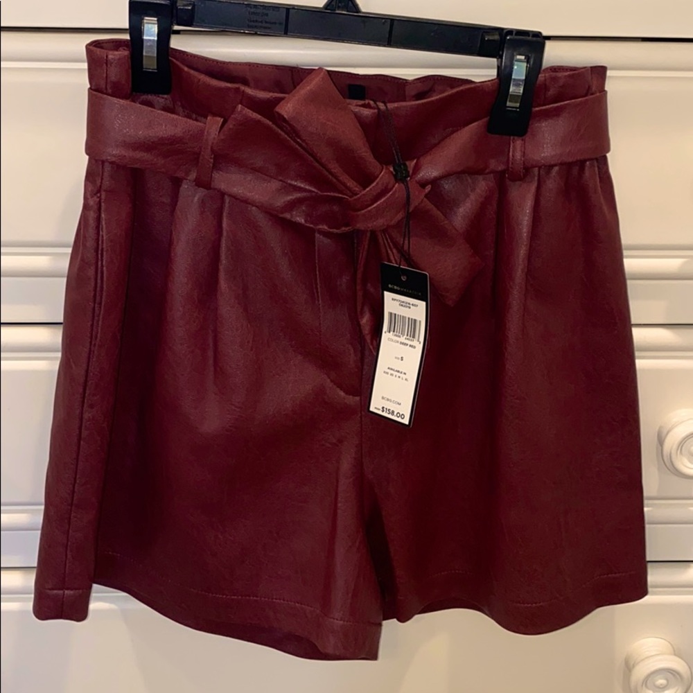 BCBG Pleather High Waist Shorts